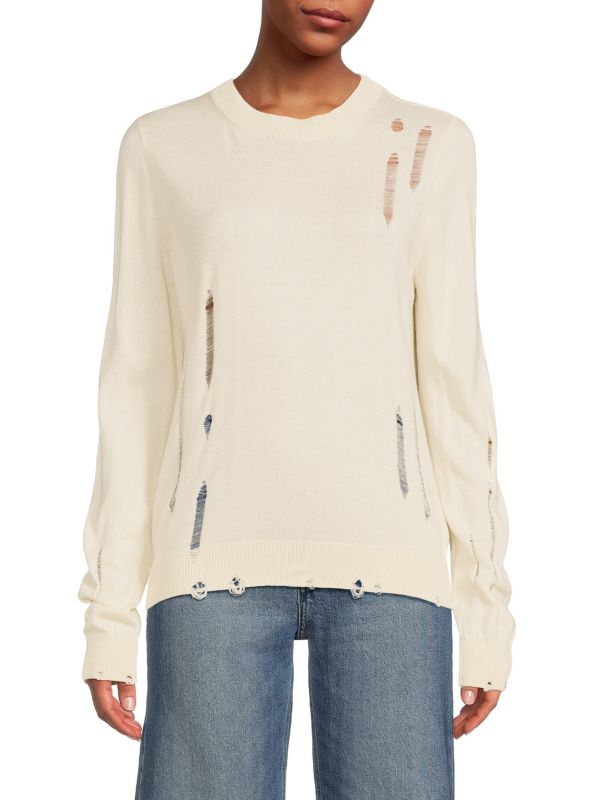 Hudson Distressed Cashmere Blend Sweater